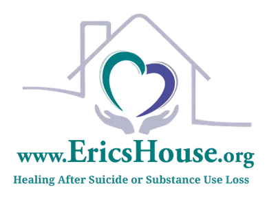 EricsHouse logo with a house outline and heart symbol in teal and blue